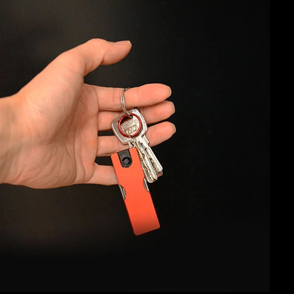 Outdoor Multifunction Mini Keychain Knife LED Light Nail Clipper Earpick Scissors Tweezer