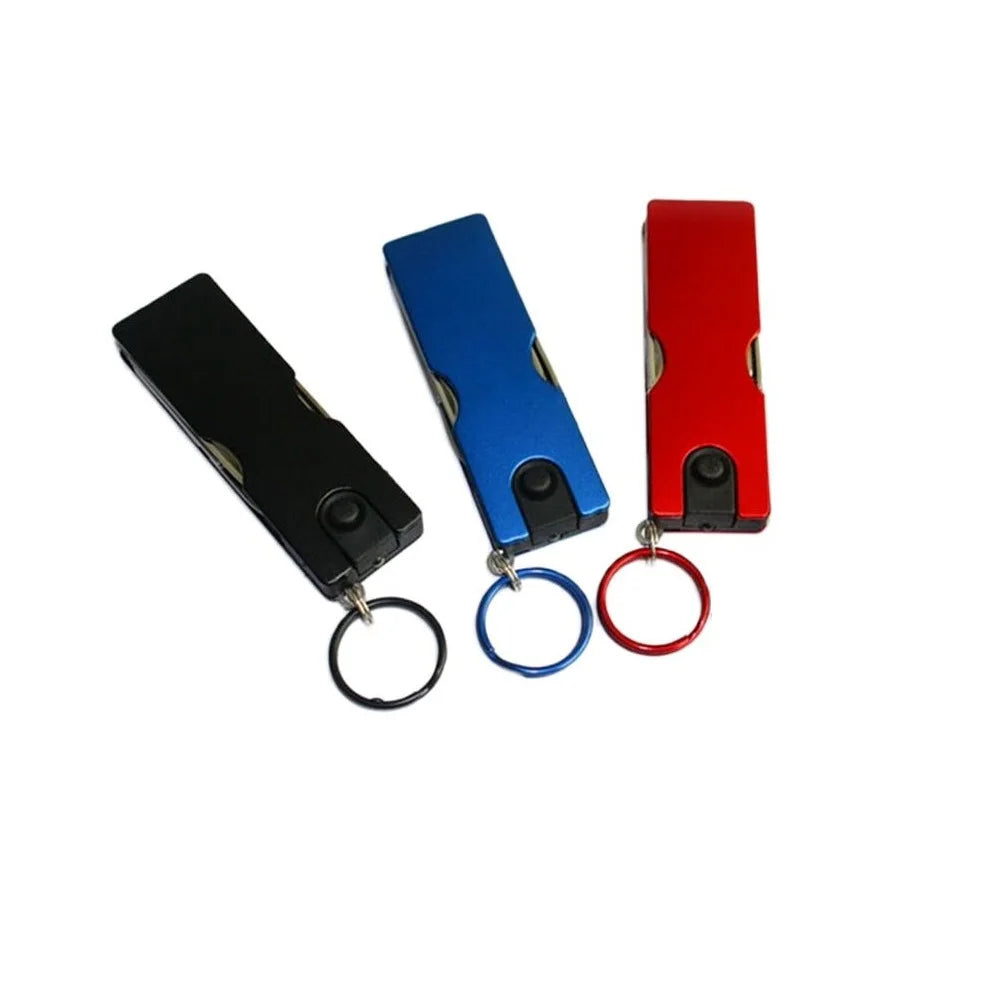 Outdoor Multifunction Mini Keychain Knife LED Light Nail Clipper Earpick Scissors Tweezer
