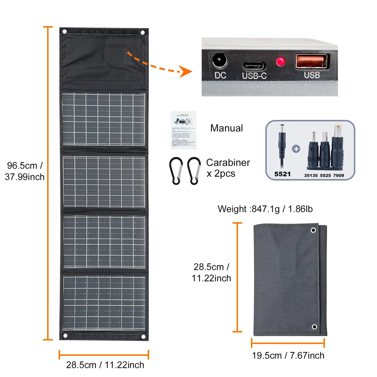 Leaorld 120W Solar Panel 12V Battery Charger