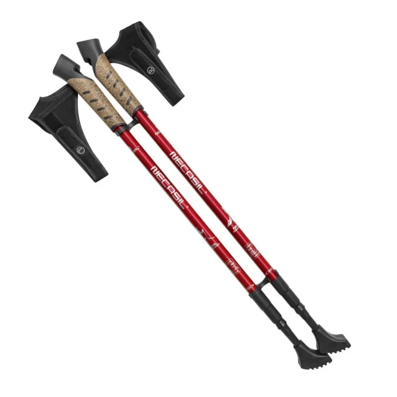 Telescopic Trekking Poles with Cork Handles (2-Pack)