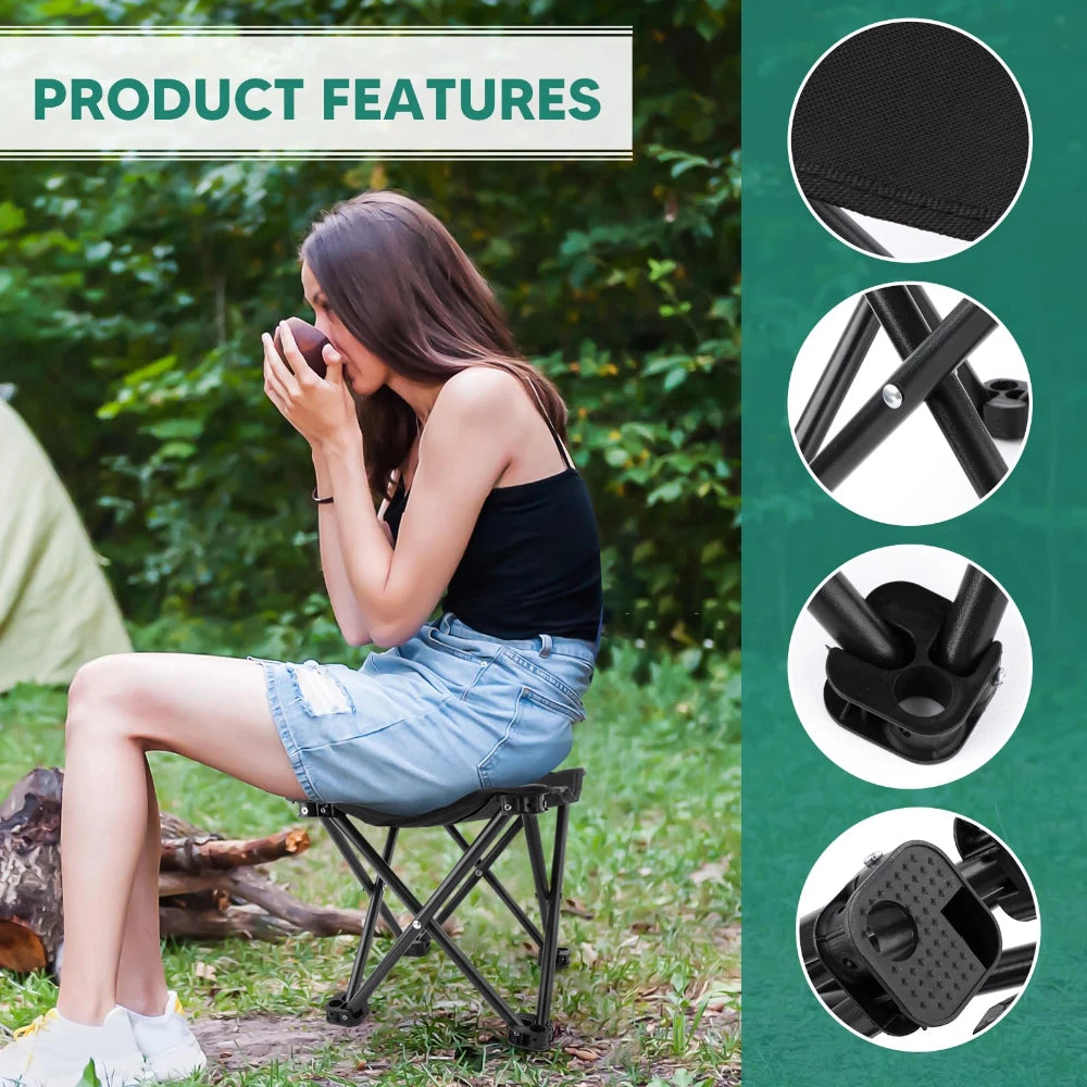 Outdoor Camping Stool with Carry Bag 140kg