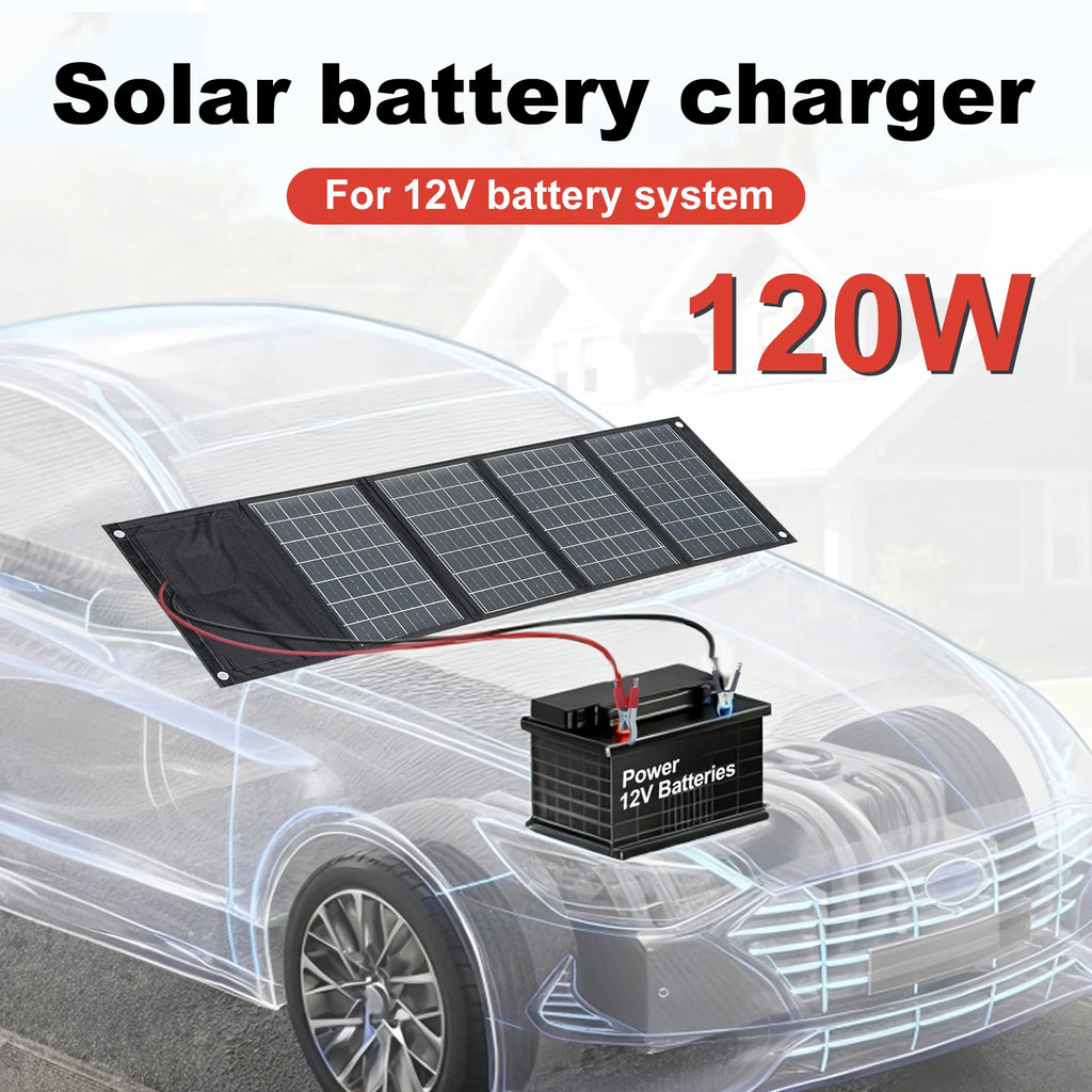 Leaorld 120W Solar Panel 12V Battery Charger