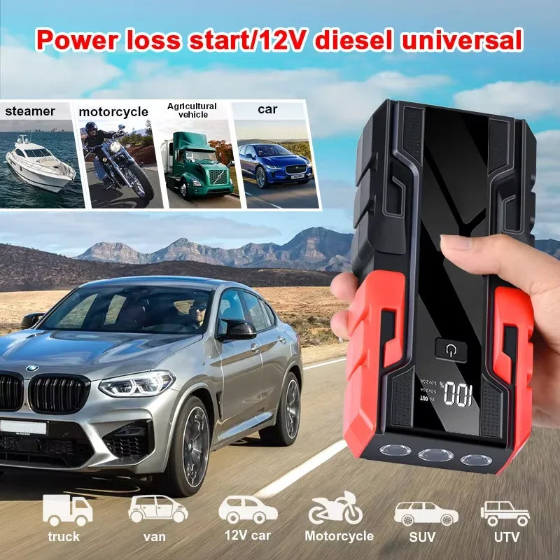 Rscrola Power Bank 3000A Jump Starter Portable Charger Car Booster 12V