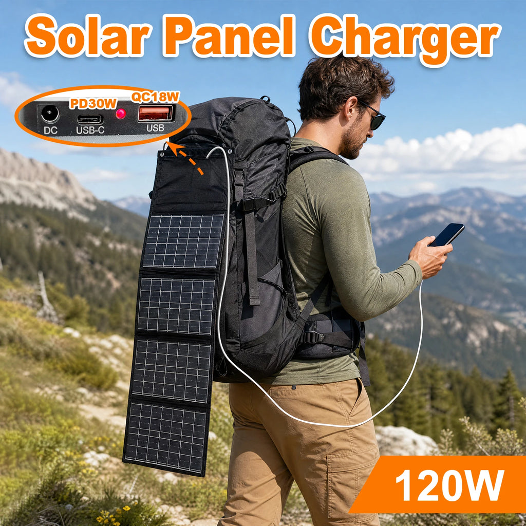 Leaorld 120W Solar Panel 12V Battery Charger