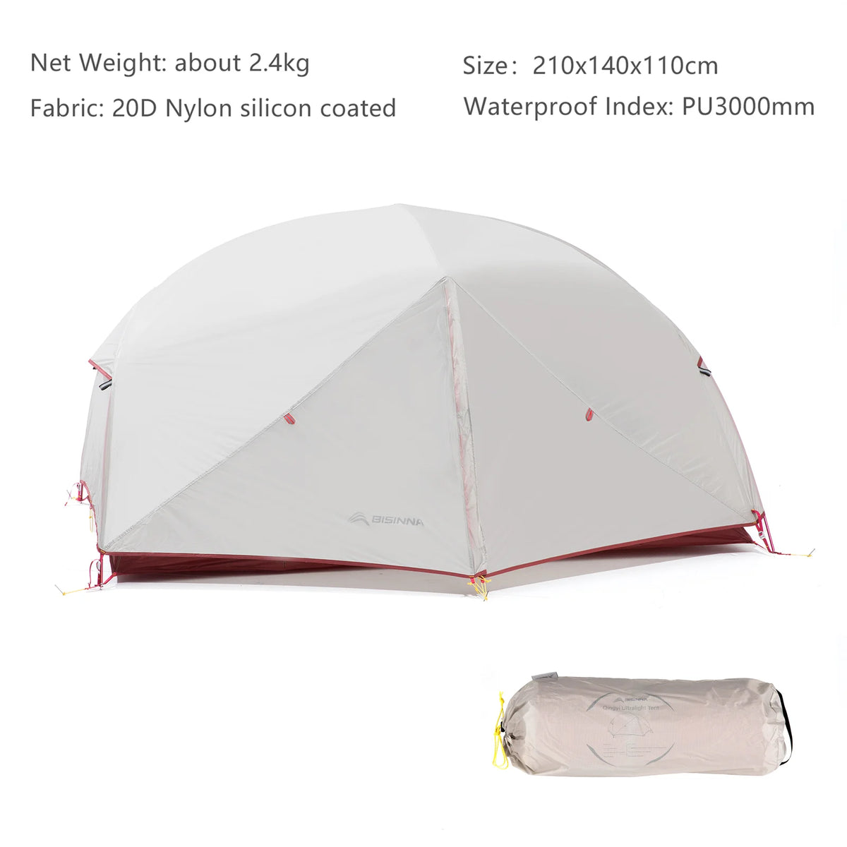 BISINNA 2 Person Ultralight Camping Tent