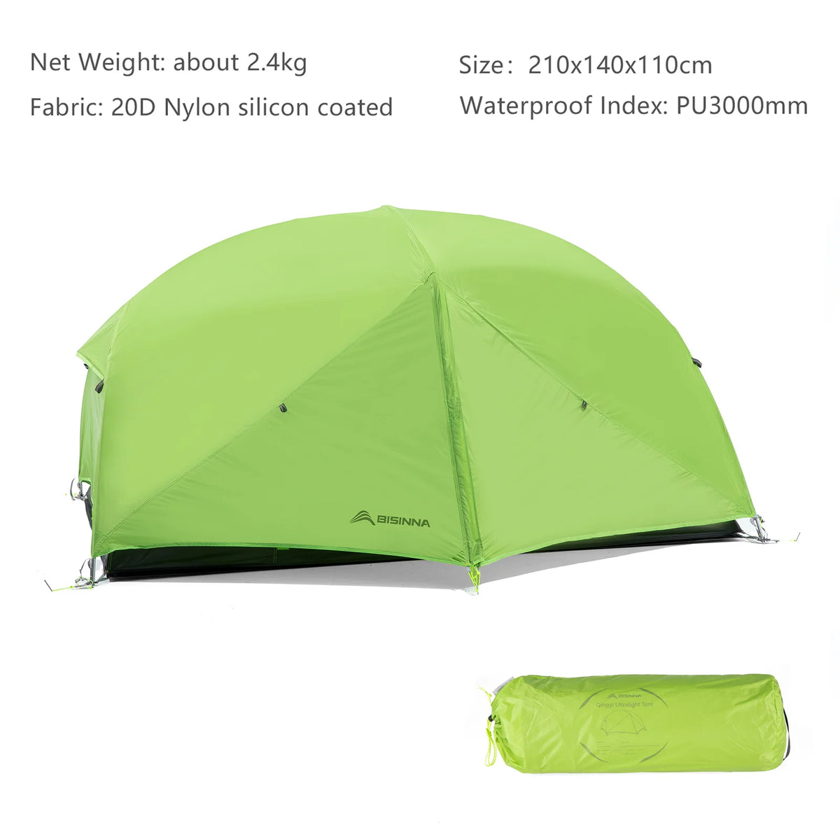BISINNA 2 Person Ultralight Camping Tent