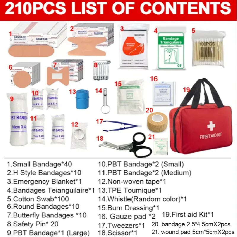 210PCS Tactical Portable First Aid