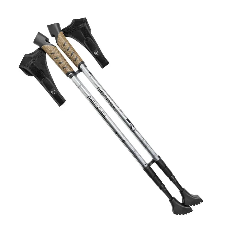 Telescopic Trekking Poles with Cork Handles (2-Pack)