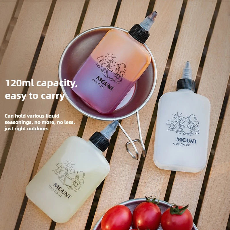 Outdoor Camping Oil Dispenser Bottle 120ml Leakproof Jar Squeeze Bottle