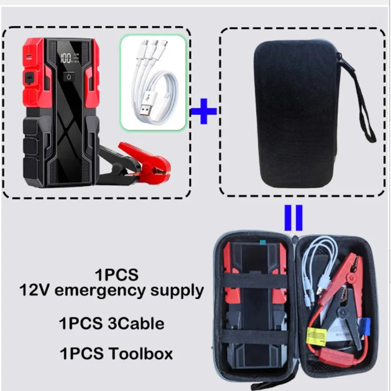 Rscrola Power Bank 3000A Jump Starter Portable Charger Car Booster 12V