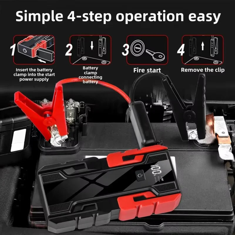Rscrola Power Bank 3000A Jump Starter Portable Charger Car Booster 12V
