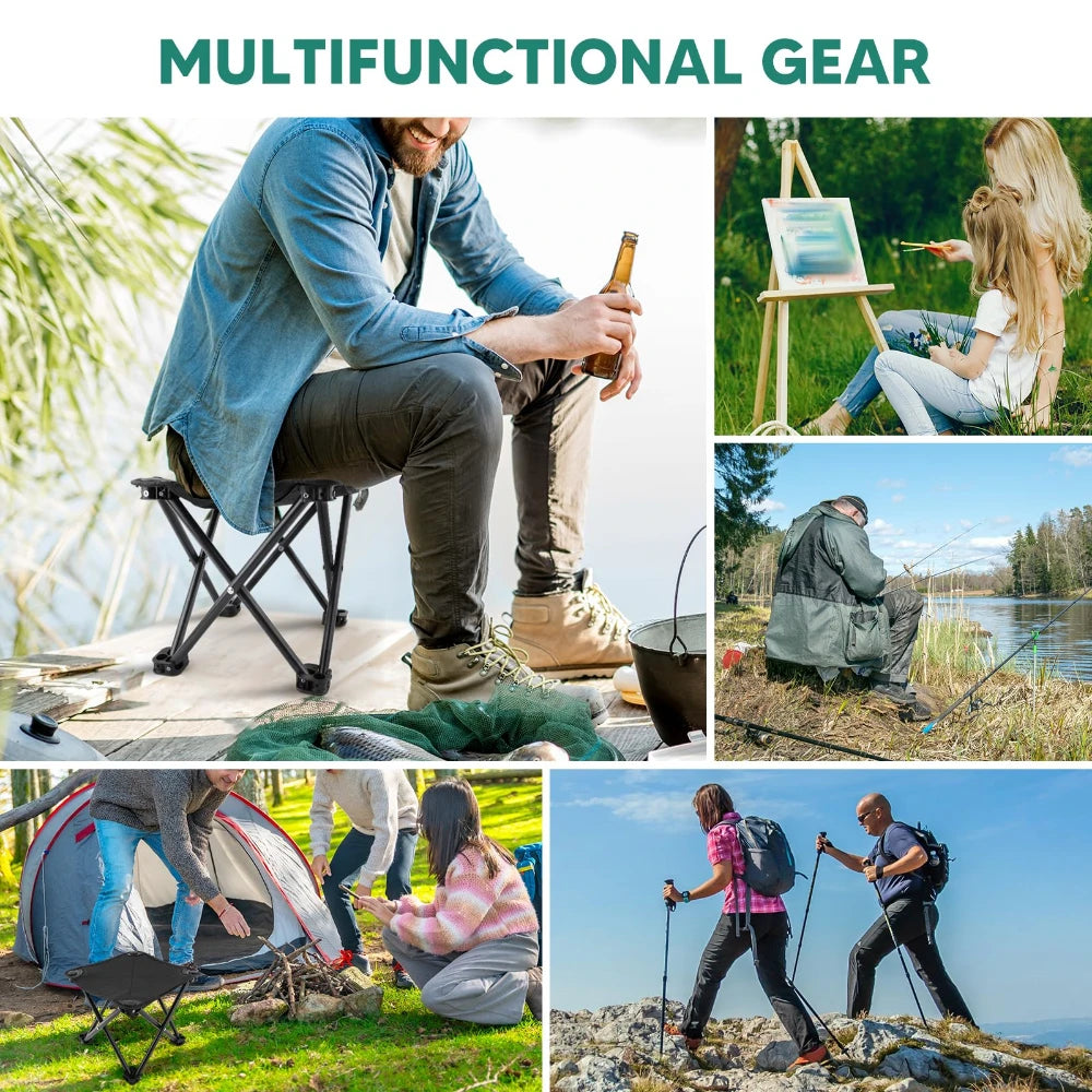 Outdoor Camping Stool with Carry Bag 140kg