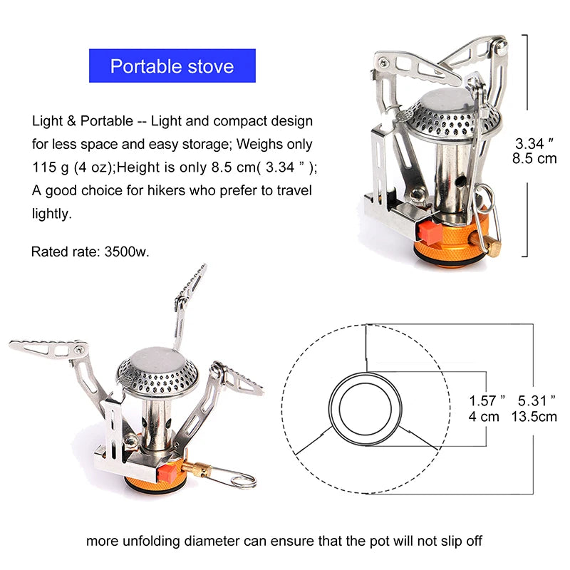 Widesea Portable Camping Cookware Set Aluminum  1.3L Pot 440ML Cup Stove Cutlery Set